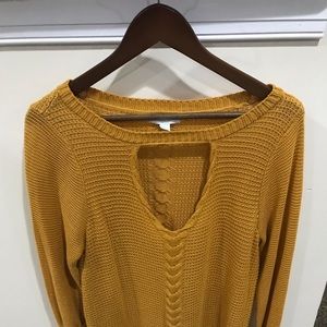 New York& Company Mustard Sweater